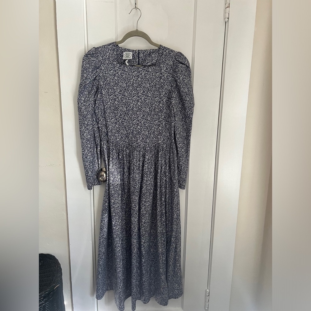 Vintage Laura Ashley Floral Fit & Flare Midi Dress - Picture 2 of 7
